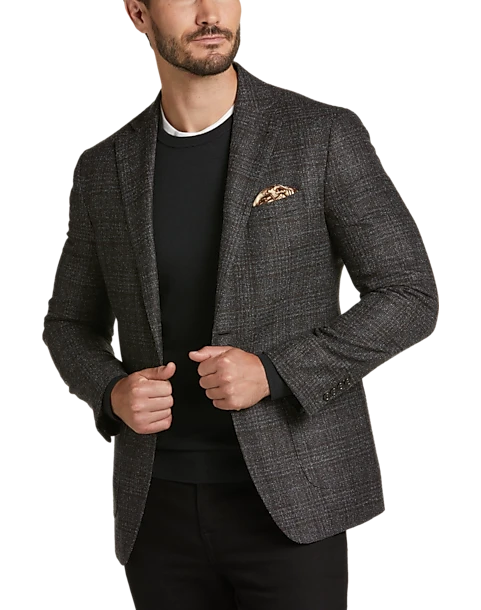 Joseph Abboud Slim Fit Sport Coat, Brown Boucle Plaid 3 Joseph Abboud Slim Fit Sport Coat, Brown Boucle Plaid