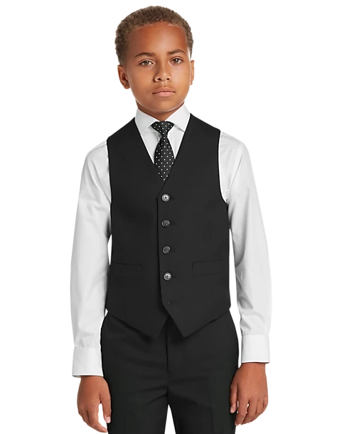 Joseph Abboud Boys Suit Separates Vest, Black & Burgundy 3 Joseph Abboud Boys Suit Separates Vest, Black & Burgundy