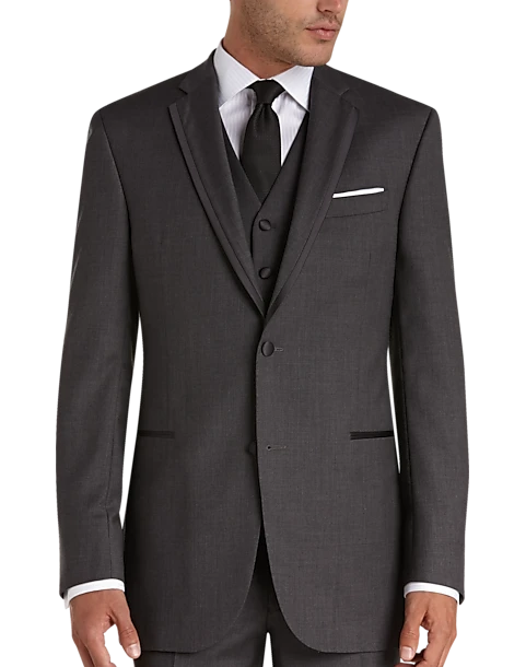 Joseph Abboud Black Label Slim Fit Wool Tuxedo, Gray 7 Joseph Abboud Black Label Slim Fit Wool Tuxedo, Gray - Image 5