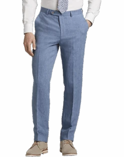 JOE Joseph Abboud Linen Slim Fit Suit Separates Dress Pant, Light Blue