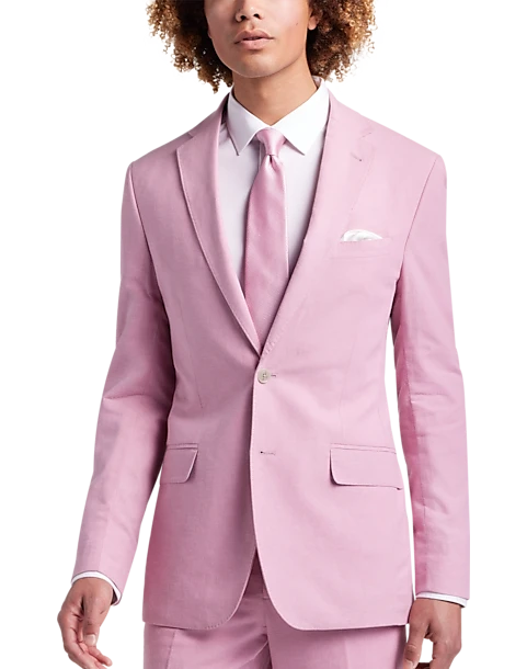 JOE Joseph Abboud Slim Fit Linen Blend Suit Separates Coat, Raspberry 6 JOE Joseph Abboud Slim Fit Linen Blend Suit Separates Coat, Raspberry - Image 4