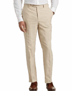JOE Joseph Abboud Slim Fit Linen Blend Suit Separates Pants, Tan Chambray
