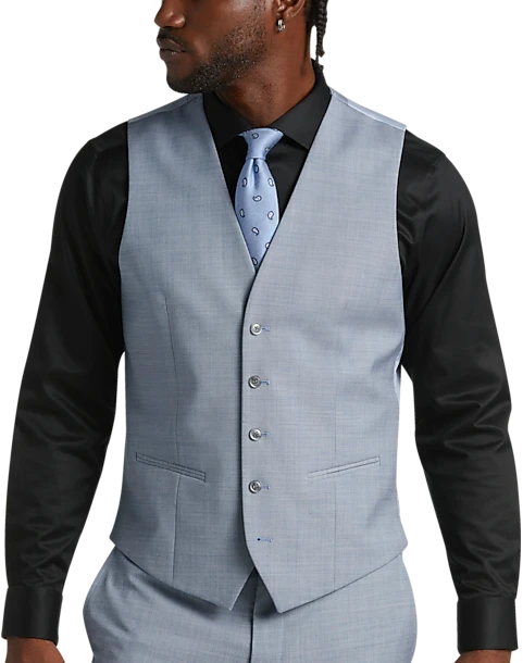 JOE Joseph Abboud Slim Fit Suit Separates Vest Light Blue Sharkskin 3 JOE Joseph Abboud Slim Fit Suit Separates Vest Light Blue Sharkskin