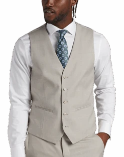 JOE Joseph Abboud Slim Fit Suit Separates Vest, Tan Sharkskin
