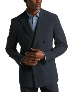 Joseph Abboud Store 19 JOE Joseph Abboud Slim Fit Double Breasted Suit Separates Coat, Navy Plaid Seersucker
