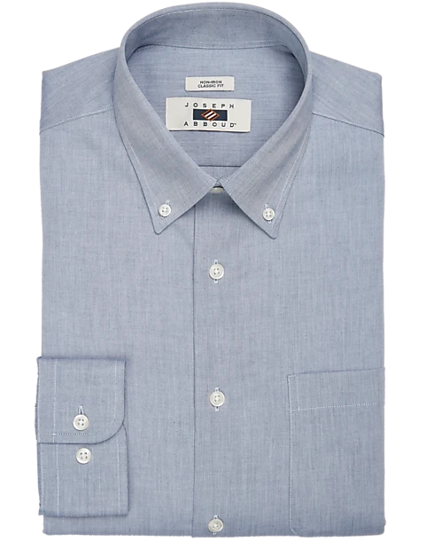 Joseph Abboud Classic Fit Button-Down Collar Shirt, Light Blue Chambray 3 Joseph Abboud Classic Fit Button-Down Collar Shirt, Light Blue Chambray