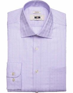 Joseph Abboud Classic Fit Spread Collar Dress Shirt, Lavender Tonal Plaid