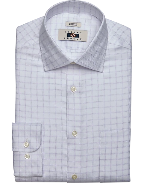 Joseph Abboud Modern Fit Spread Collar Dress Shirt, Lavender Grid 3 Joseph Abboud Modern Fit Spread Collar Dress Shirt, Lavender Grid