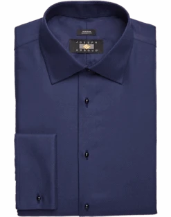 Joseph Abboud Modern Fit French Cuff Tuxedo Formal Shirt, Navy