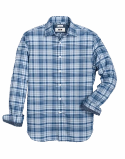 Joseph Abboud Modern Fit Spread Collar Sport Shirt, Blue Plaid
