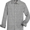 Joseph Abboud Modern Fit Sport Shirt, Black & White Glen Plaid -Joseph Abboud Store MW40 6LXT 02 JOSEPH ABBOUD BLACK MAIN