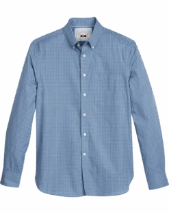 Joseph Abboud Modern Fit Sport Shirt, Blue Melange Check