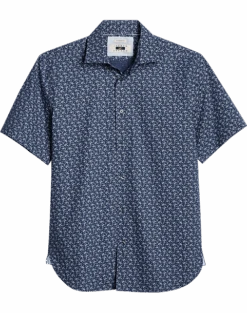 Joseph Abboud Modern Fit Sport Shirt, Navy Mini Floral