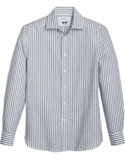 Joseph Abboud Modern Fit Sport Shirt, Navy Stripe