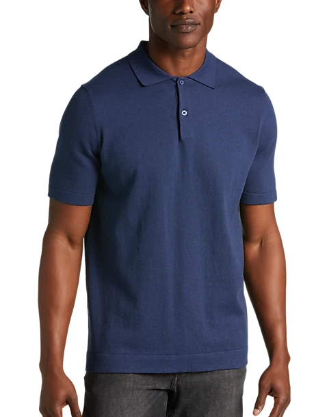 Joseph Abboud Modern Fit Sweater Polo, Heathered Navy 3 Joseph Abboud Modern Fit Sweater Polo, Heathered Navy