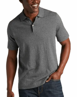 Joseph Abboud Modern Fit Sweater Polo, Heathered Gray