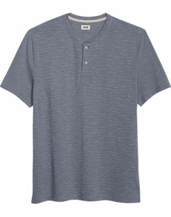 Joseph Abboud Modern Fit Short Sleeve Henley, Slate Stripe