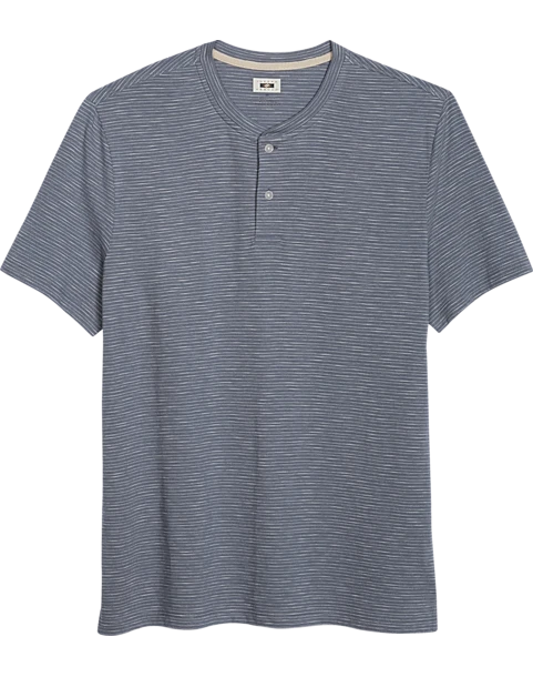 Joseph Abboud Modern Fit Short Sleeve Henley, Slate Stripe 3 Joseph Abboud Modern Fit Short Sleeve Henley, Slate Stripe