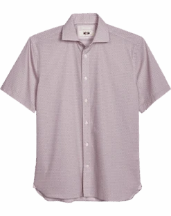 Joseph Abboud Modern Fit Sport Shirt, Burgundy Medallion