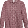 Joseph Abboud Modern Fit Sport Shirt, Burgundy Brocade -Joseph Abboud Store MW40 6N7E 06 JOSEPH ABBOUD BURG MAIN