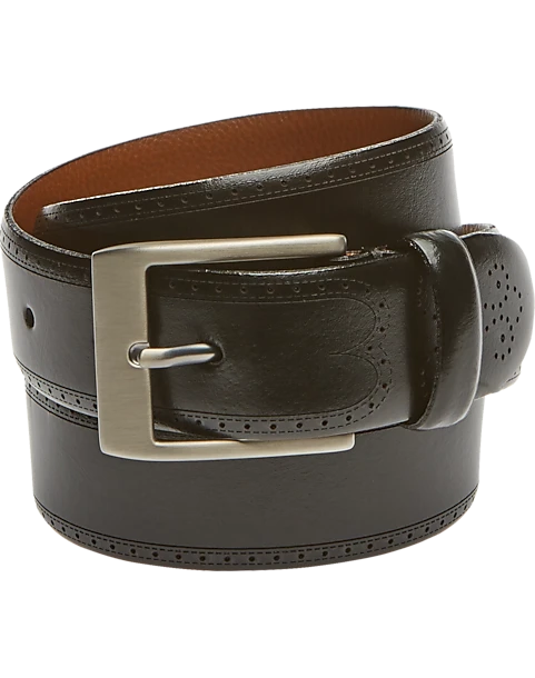 Joseph Abboud Laser Detail Leather Belt, Burgundy 3 Joseph Abboud Laser Detail Leather Belt, Burgundy