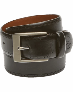 Joseph Abboud Laser-Detailed Dress Belt, Black