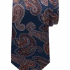 Joseph Abboud Narrow Tie, Navy & Rust Paisley -Joseph Abboud Store MW40 8V1U 01 JOSEPH ABBOUD NAVY RUST MAIN