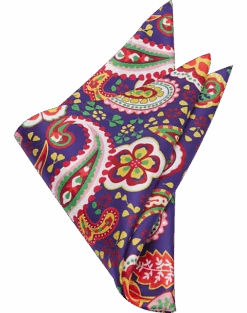 Joseph Abboud Pocket Square, Blue Paisley