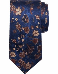 Joseph Abboud Narrow Tie, Navy Floral