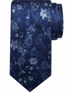 Joseph Abboud Narrow Tie, Blue Floral