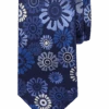 Joseph Abboud Narrow Silk Tie, Navy Mod Floral