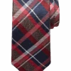 Joseph Abboud Narrow Tie, Navy & Red Plaid