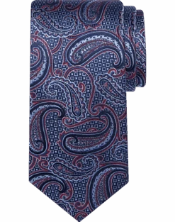 Joseph Abboud Narrow Tie, Navy Paisley