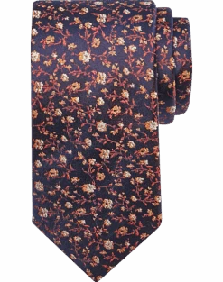 Joseph Abboud Narrow Tie, Rust Floral