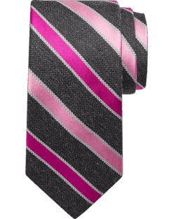 Joseph Abboud Narrow Tie, Pink & Black Stripe