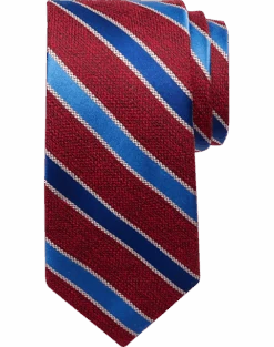 Joseph Abboud Narrow Tie, Red & Blue Stripe