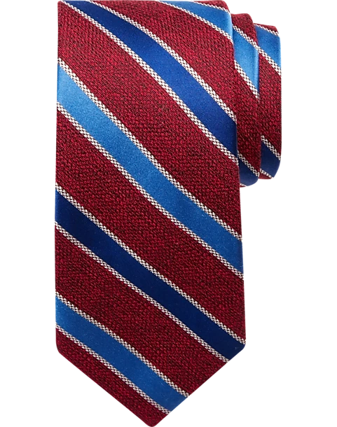 Joseph Abboud Narrow Tie, Red & Blue Stripe 3 Joseph Abboud Narrow Tie, Red & Blue Stripe