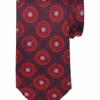 Joseph Abboud Narrow Silk Tie, Red Oval Medallion