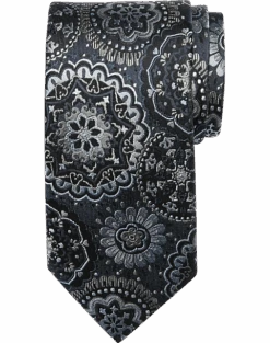 Joseph Abboud Narrow Tie, Black Medallion