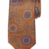 Joseph Abboud Narrow Silk Tie, Rust Paisley Medallion
