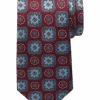Joseph Abboud Narrow Tie, Burgundy & Blue Medallion -Joseph Abboud Store MW40 8VEK 06 JOSEPH ABBOUD BURGUNDY MAIN