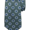 Joseph Abboud Narrow Silk Tie, Olive Medallion