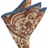 Joseph Abboud Linen Pocket Square, Taupe Floral Scroll