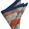 Joseph Abboud Linen Pocket Square, Navy & Rust Fresco -Joseph Abboud Store MW40 8W8H 04 JOSEPH ABBOUD NVY RUST MAIN