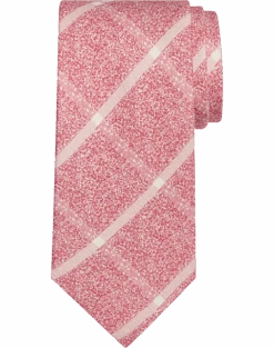 Joseph Abboud Narrow Tie, Berry Windowpane