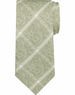 Joseph Abboud Narrow Tie, Olive Windowpane