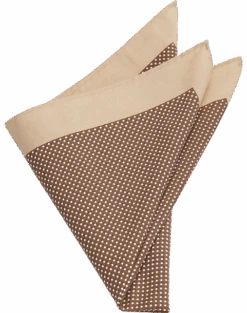 Joseph Abboud Pocket Square, Taupe Dot
