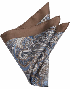 Joseph Abboud Pocket Square, Taupe Paisley
