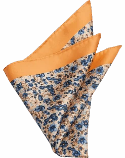 Joseph Abboud Pocket Square, Orange & Blue Floral