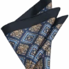 Joseph Abboud Silk Pocket Square, Navy Square Medallion